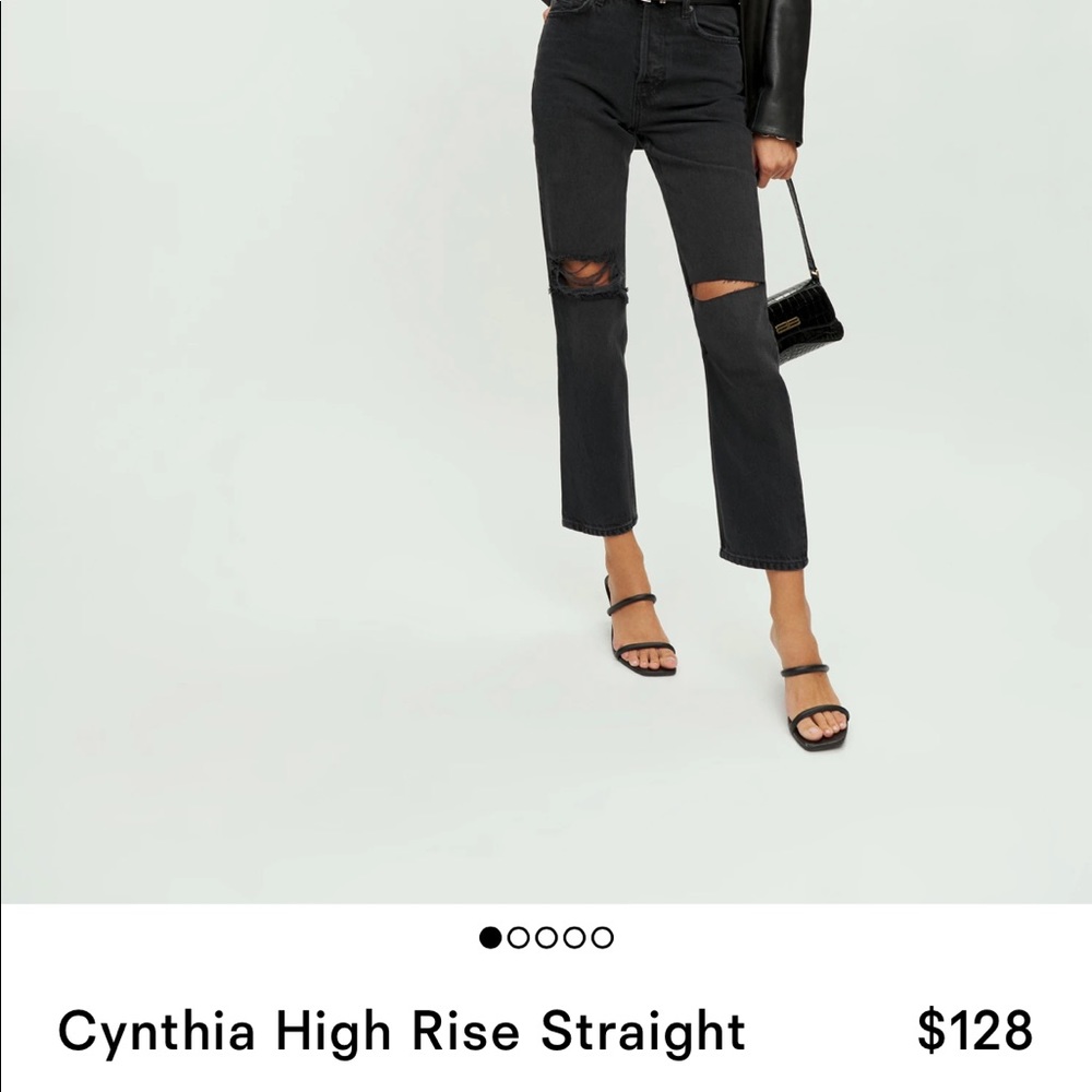Reformation black Cynthia High Rise Straight Jean size 29 NWT